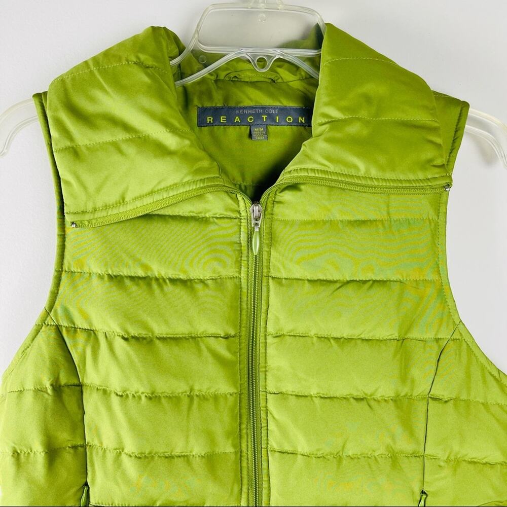 Kenneth Cole green down quilted puffer full zip vest - Picture 2 of 6